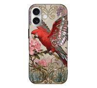 RLDOBOFE Compatible with iPhone 17 Parrot Flower Case Soft Slim TPU Phone Cover Drop Protection Yellowing-Resistant Stylish Pattern Shockproof Phone Case for Women Men Girls iPhone 17