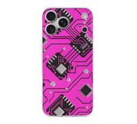 RLDOBOFE Compatible with iPhone 17 Pink Circuit Board Case Soft Slim TPU Phone Cover Drop Protection Yellowing-Resistant Stylish Pattern Shockproof Phone Case for Women Men Girls iPhone 17 Pro Max