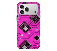 RLDOBOFE Compatible with iPhone 17 Pink Circuit Board Case Soft Slim TPU Phone Cover Drop Protection Yellowing-Resistant Stylish Pattern Shockproof Phone Case for Women Men Girls iPhone 17 Pro Max