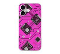 RLDOBOFE Compatible with iPhone 17 Pink Circuit Board Case Soft Slim TPU Phone Cover Drop Protection Yellowing-Resistant Stylish Pattern Shockproof Phone Case for Women Men Girls iPhone 17