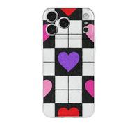 RLDOBOFE Compatible with iPhone 17 Plaid Hearts Case Soft Slim TPU Phone Cover Drop Protection Yellowing-Resistant Stylish Pattern Shockproof Phone Case for Women Men Girls iPhone 17 Pro Max
