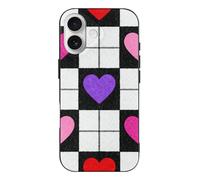 RLDOBOFE Compatible with iPhone 17 Plaid Hearts Case Soft Slim TPU Phone Cover Drop Protection Yellowing-Resistant Stylish Pattern Shockproof Phone Case for Women Men Girls iPhone 17