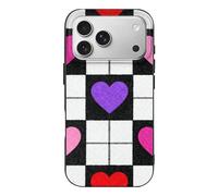 RLDOBOFE Compatible with iPhone 17 Plaid Hearts Case Soft Slim TPU Phone Cover Drop Protection Yellowing-Resistant Stylish Pattern Shockproof Phone Case for Women Men Girls iPhone 17 Pro