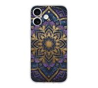 RLDOBOFE Compatible with iPhone 17 Purple Mandala Art Case Soft Slim TPU Phone Cover Drop Protection Yellowing-Resistant Stylish Pattern Shockproof Phone Case for Women Men Girls iPhone 17