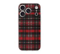 RLDOBOFE Compatible with iPhone 17 Red and Black Plaid Case Soft Slim TPU Phone Cover Drop Protection Yellowing-Resistant Stylish Pattern Shockproof Phone Case for Women Men Girls iPhone 17 Pro