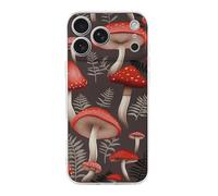 RLDOBOFE Compatible with iPhone 17 Red Mushrooms Case Soft Slim TPU Phone Cover Drop Protection Yellowing-Resistant Stylish Pattern Shockproof Phone Case for Women Men Girls iPhone 17 Pro Max