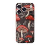 RLDOBOFE Compatible with iPhone 17 Red Mushrooms Case Soft Slim TPU Phone Cover Drop Protection Yellowing-Resistant Stylish Pattern Shockproof Phone Case for Women Men Girls iPhone 17 Pro