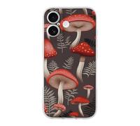 RLDOBOFE Compatible with iPhone 17 Red Mushrooms Case Soft Slim TPU Phone Cover Drop Protection Yellowing-Resistant Stylish Pattern Shockproof Phone Case for Women Men Girls iPhone 17