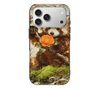 RLDOBOFE Compatible with iPhone 17 Red Panda Camellia Case Soft Slim TPU Phone Cover Drop Protection Yellowing-Resistant Stylish Pattern Shockproof Phone Case for Women Men Girls iPhone 17 Pro