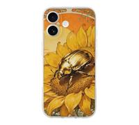 RLDOBOFE Compatible with iPhone 17 Scarab Sunflower Case Soft Slim TPU Phone Cover Drop Protection Yellowing-Resistant Stylish Pattern Shockproof Phone Case for Women Men Girls iPhone 17