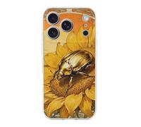 RLDOBOFE Compatible with iPhone 17 Scarab Sunflower Case Soft Slim TPU Phone Cover Drop Protection Yellowing-Resistant Stylish Pattern Shockproof Phone Case for Women Men Girls iPhone 17 Pro