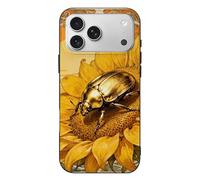 RLDOBOFE Compatible with iPhone 17 Scarab Sunflower Case Soft Slim TPU Phone Cover Drop Protection Yellowing-Resistant Stylish Pattern Shockproof Phone Case for Women Men Girls iPhone 17 Pro Max