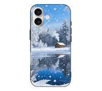 RLDOBOFE Compatible with iPhone 17 Snow Forest Cabin Case Soft Slim TPU Phone Cover Drop Protection Yellowing-Resistant Stylish Pattern Shockproof Phone Case for Women Men Girls iPhone 17 Black