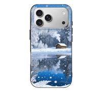 RLDOBOFE Compatible with iPhone 17 Snow Forest Cabin Case Soft Slim TPU Phone Cover Drop Protection Yellowing-Resistant Stylish Pattern Shockproof Phone Case for Women Men Girls iPhone 17 Pro Black