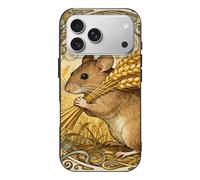 RLDOBOFE Compatible with iPhone 17 Vole Wheat Ear Case Soft Slim TPU Phone Cover Drop Protection Yellowing-Resistant Stylish Pattern Shockproof Phone Case for Women Men Girls iPhone 17 Pro Black
