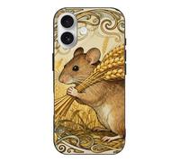 RLDOBOFE Compatible with iPhone 17 Vole Wheat Ear Case Soft Slim TPU Phone Cover Drop Protection Yellowing-Resistant Stylish Pattern Shockproof Phone Case for Women Men Girls iPhone 17 Black