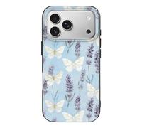 RLDOBOFE Compatible with iPhone 17 White Butterfly Garden Case Soft Slim TPU Phone Cover Drop Protection Yellowing-Resistant Stylish Pattern Shockproof Phone Case for Women Men Girls iPhone 17 Pro