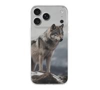 RLDOBOFE Compatible with iPhone 17 Wolf on The Mountain Case Soft Slim TPU Phone Cover Drop Protection Yellowing-Resistant Stylish Pattern Shockproof Phone Case for Women Men Girls iPhone 17 Pro Max