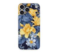RLDOBOFE Compatible with iPhone 17 Yellow Floral Case Soft Slim TPU Phone Cover Drop Protection Yellowing-Resistant Stylish Pattern Shockproof Phone Case for Women Men Girls iPhone 17 Pro Max