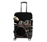 RLDOBOFE Cool Drum Set Baggage Cover for Travel, Washable Suitcase Covers for Home, Dustproof Luggage Protector Skins with Zippers, Protector Anti Scratch, Luggage Covers, white, Small, Luggage Case