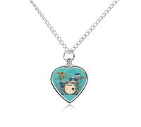 RLDOBOFE Cool Drum Set Cremation Jewelry for Ashes Heart Urn Necklaces Personalized Memorial Necklace Dog Cat Keepsake Pendant Custom Small Locket Ash Holder for Women Men