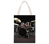 RLDOBOFE Cool Drum Set Tote Bags for Holiday Gifts, Personalized Canvas Shoulder Bag with Handle for Activity, Reusable Cloth Bags for Advertising, Large Shopping Bag for Unisex