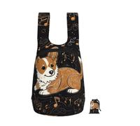RLDOBOFE Corgi who loves music Backpack - Lightweight 16L Foldable Hiking Daypack Packable Back Pack Travel Bag Zipper