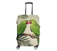 RLDOBOFE Couple Parrots Olive Baggage Cover for Travel, Washable Suitcase Covers for Home, Dustproof Luggage Protector Skins with Zippers, Protector Anti Scratch, Luggage Covers, white, M, Luggage