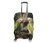 RLDOBOFE Couple Parrots Olive Baggage Cover for Travel, Washable Suitcase Covers for Home, Dustproof Luggage Protector Skins with Zippers, Protector Anti Scratch, Luggage Covers, white, Small, Luggage