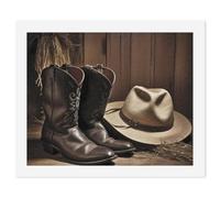 RLDOBOFE Cowboy Black Hat Western Boots Paint by Numbers Kit for Adults Beginners, Personalized Paint 60x75cm for DIY Crafts, Cute Painting for Office Wall Decor Gift, Home Activity, Anniversary
