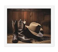 RLDOBOFE Cowboy Black Hat Western Boots Paint by Numbers Kit for Adults Beginners, Personalized Paint 60x75cm for DIY Crafts, Cute Painting for Office Wall Decor Gift, Home Activity, Anniversary