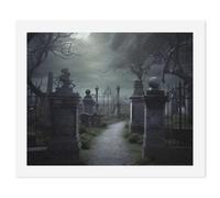 RLDOBOFE Creepy Cemetery Paint by Numbers Kit for Adults Beginners, Personalized Paint 40x50cm for DIY Crafts, Cute Painting for Office Wall Decor Gift, Home Activity, Anniversary