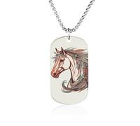 RLDOBOFE - Cupid Arrow Horse Dog Tag Pendant, Personalized Military Tag Pendant with Box Chain, Memorial Photo Jewelry Gift for Men