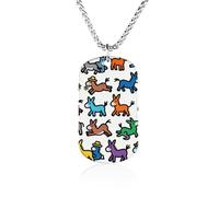 RLDOBOFE Custom Donkeys Graffiti Pendant Necklace Memorial Photo Picture Necklace 23" Box Chain Commemorative Dog Tag Personalized Keepsake Jewelry Gift for Valentines Day