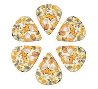 RLDOBOFE Custom Guitar Picks for Acoustic Guitar, Violin, Ukulele, Bass, 0.96mm, White (Pack of 6)