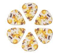 RLDOBOFE Custom Guitar Picks with Different Hats for Acoustic Guitar, Violin, Ukulele, Bass, 0.46mm, White (Pack of 6)