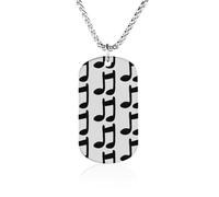 RLDOBOFE Custom Music Note Pendant Necklace Memorial Photo Picture Necklace 23" Box Chain Commemorative Dog Tag Personalized Keepsake Jewelry Gift for Valentines Day