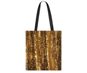 RLDOBOFE Cute Aesthetic Canvas Tote Bag for Women Lady Reusable Grocery Bag | Casual Gold Sequin Sparkle Printed Shoulder Bag Foldable Shopping Bag for Work,Gym,Daily Carry, Lightweight