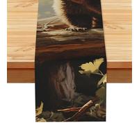 RLDOBOFE Cute Bears Play in The Tree Table Runner 13x72 Inch Cotton Linen Table Linen Washable Farmhouse Tablecloth Modern Abstract Art Kitchen Dinning Table Decoration for Home Party Decor