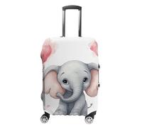 RLDOBOFE Cute Cartoon Elephant Baggage Cover for Travel, Washable Suitcase Covers for Home, Dustproof Luggage Protector Skins with Zippers, Protector Anti Scratch, Luggage Covers, white, Small