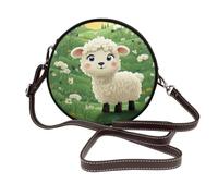 RLDOBOFE Cute Cartoon Sheep Shoulder Bag for Women PU Leather Purses Retro Clutch Handbags with Zipper & Removable Strap for Daily Use, Phone Wallet, Trendy Ladies Crossbody Bag