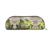 RLDOBOFE Cute Frog Pencil Pouch Leather,Small Pen Bags With Zipper For Pencils,Pens,Markers,Makeups,Change,Coins