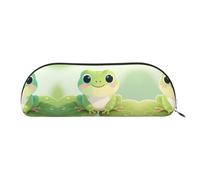RLDOBOFE Cute Frog Pencil Pouch Leather,Small Pen Bags With Zipper For Pencils,Pens,Markers,Makeups,Change,Coins