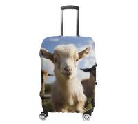 RLDOBOFE Cute Goat Travel Luggage Cover Anti Scratch Suitcase Protector Washable Elastic Baggage Cover, white, L, Stylish