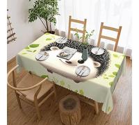 RLDOBOFE Cute Hedgehog Print Rectangle Tablecloth Soft Wrinkle Resistant Washable Table Cloth Decorative Table Cover for Dining Table Tea Table cafes 54 x 72 Inch