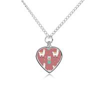 RLDOBOFE Cute Llama Pattern Cremation Jewelry for Ashes Heart Urn Necklaces Personalized Memorial Necklace Dog Cat Keepsake Pendant Custom Small Locket Ash Holder for Women Men