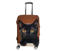 RLDOBOFE Cute Peeping Black Cat Baggage Cover for Travel, Washable Suitcase Covers for Home, Dustproof Luggage Protector Skins with Zippers, Protector Anti Scratch, Luggage Covers, white, M, Luggage