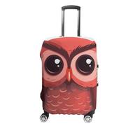 RLDOBOFE Cute Red Owl Baggage Cover for Travel, Washable Suitcase Covers for Home, Dustproof Luggage Protector Skins with Zippers, Protector Anti Scratch, Luggage Covers, white, Small, Luggage Case