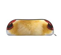 RLDOBOFE Cute Yellow Boxing Chick Pencil Pouch Leather,Small Pen Bags With Zipper For Pencils,Pens,Markers,Makeups,Change,Coins