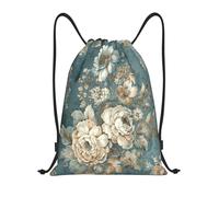 RLDOBOFE Dark Gold Style Drawstring Backpack Sports Gym Sackpack Waterproof Swim Bag Men Women Draw String Bag, Black, S
